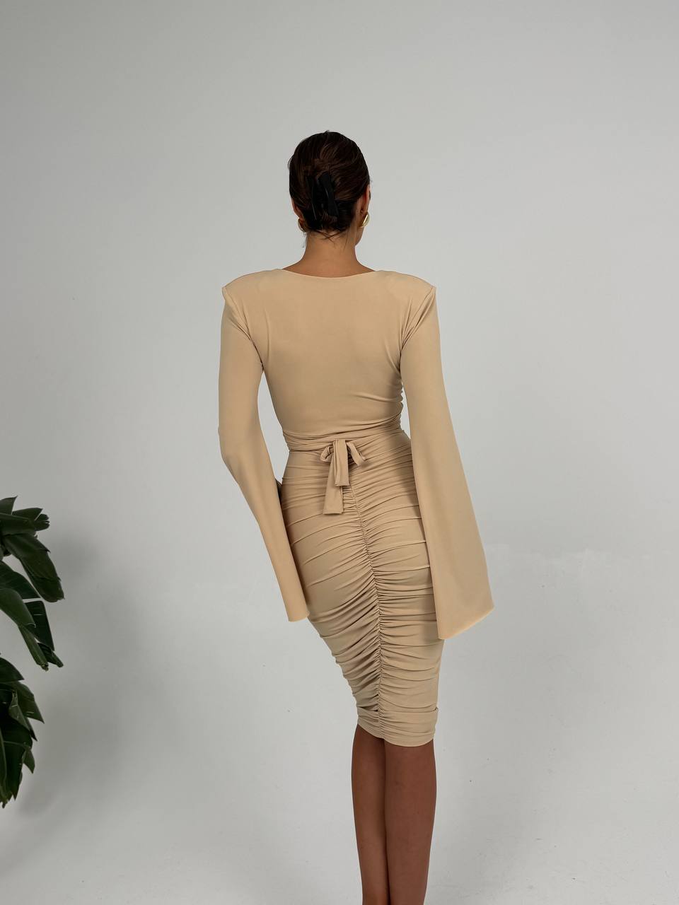 ELARA Beige Dress - Image 3